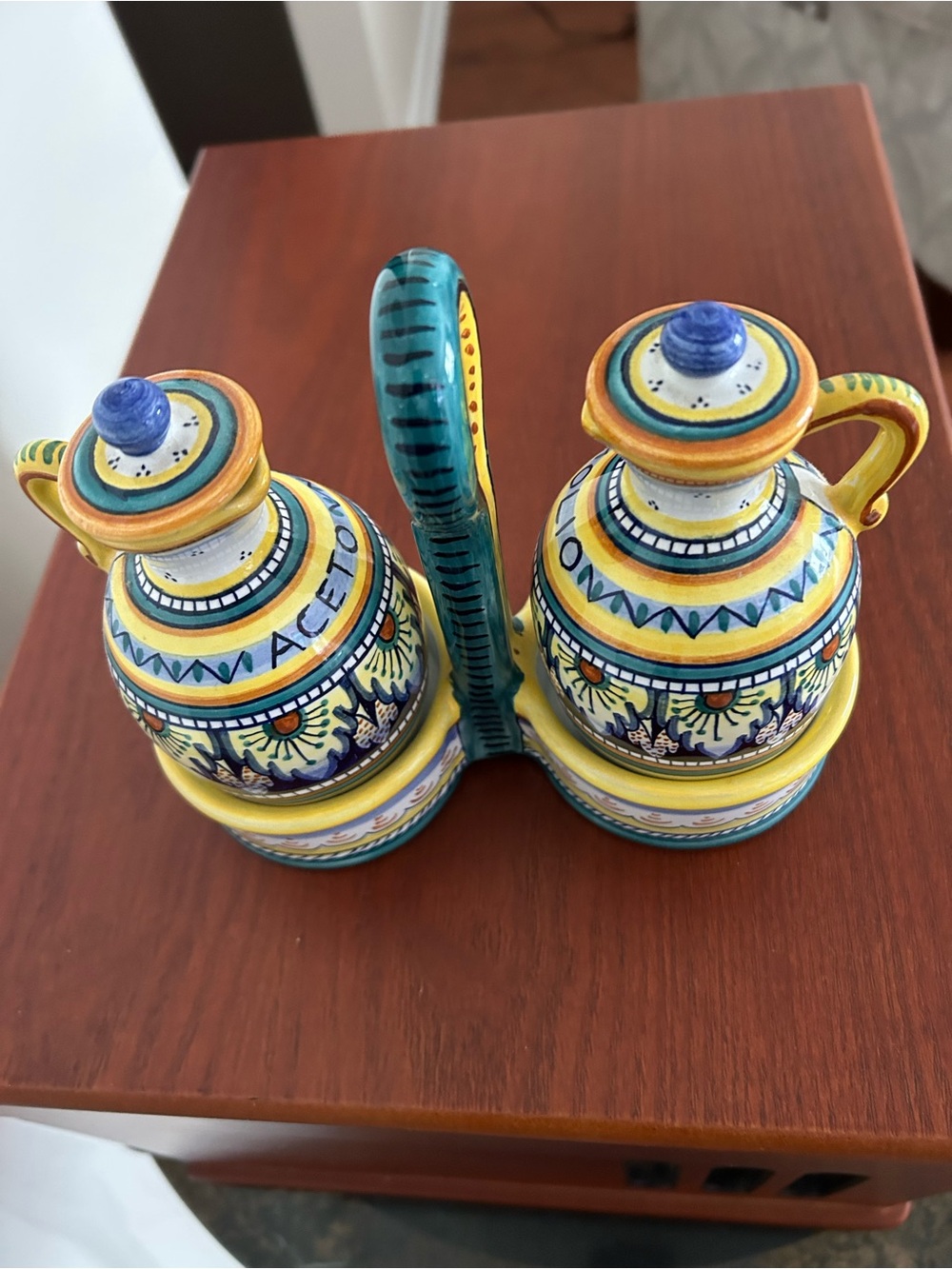 Italian Sorrentino Ravello Oil and Vinegar Jar